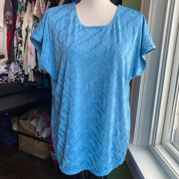 Women's TanJay Blouse, Size L, Light Blue - Picture 1 of 5
